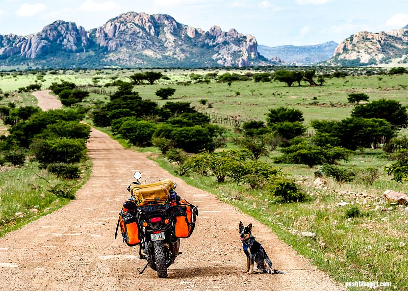Reisen in Mexiko, mit Hund und Motorrad 